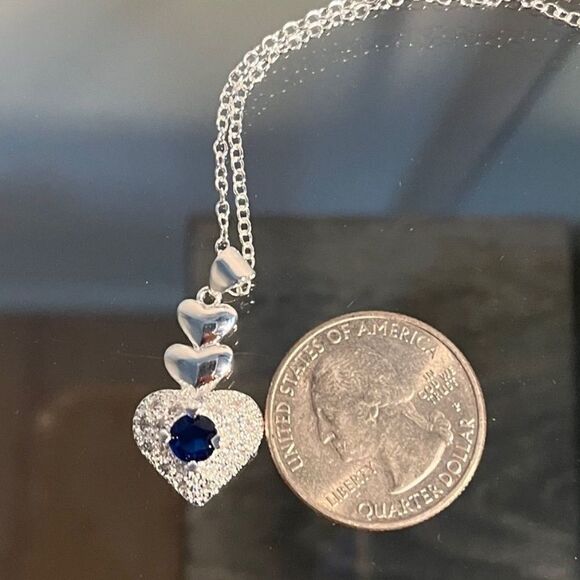 The Something Blue Heart pendant necklace in sapphire and 925 - Picture 6 of 11